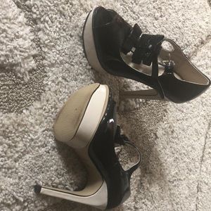 Mixx Black and Taupe High Heel Shoes